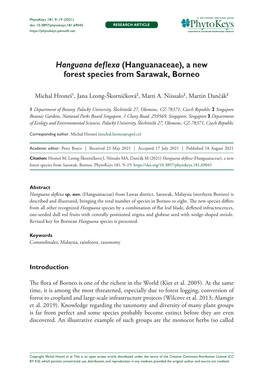 Hanguana Deflexa (Hanguanaceae), a New Forest Species from Sarawak
