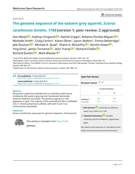 The Genome Sequence of the Eastern Grey Squirrel, Sciurus Carolinensis Gmelin, 1788 [Version 1; Peer Review: 2 Approved]