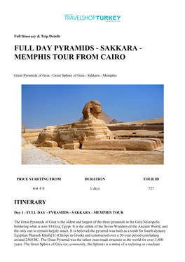 Sakkara - Memphis Tour from Cairo