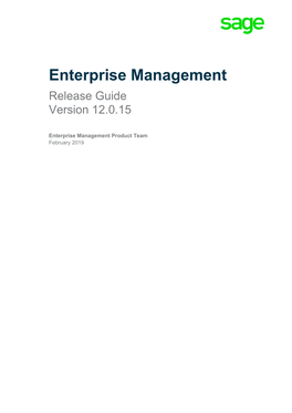 Enterprise Management Release Guide Version 12.0.15