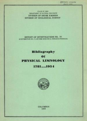 Bibliography of PHYSI~AL LIMNOLOGY