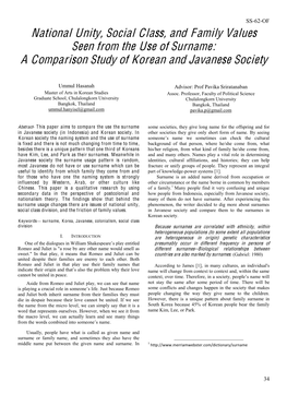 A Comparison Study of Korean and Javanese Society