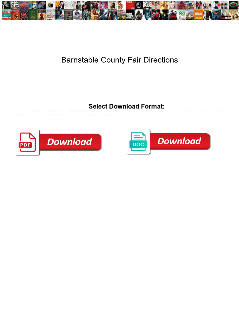 Barnstable County Fair Directions