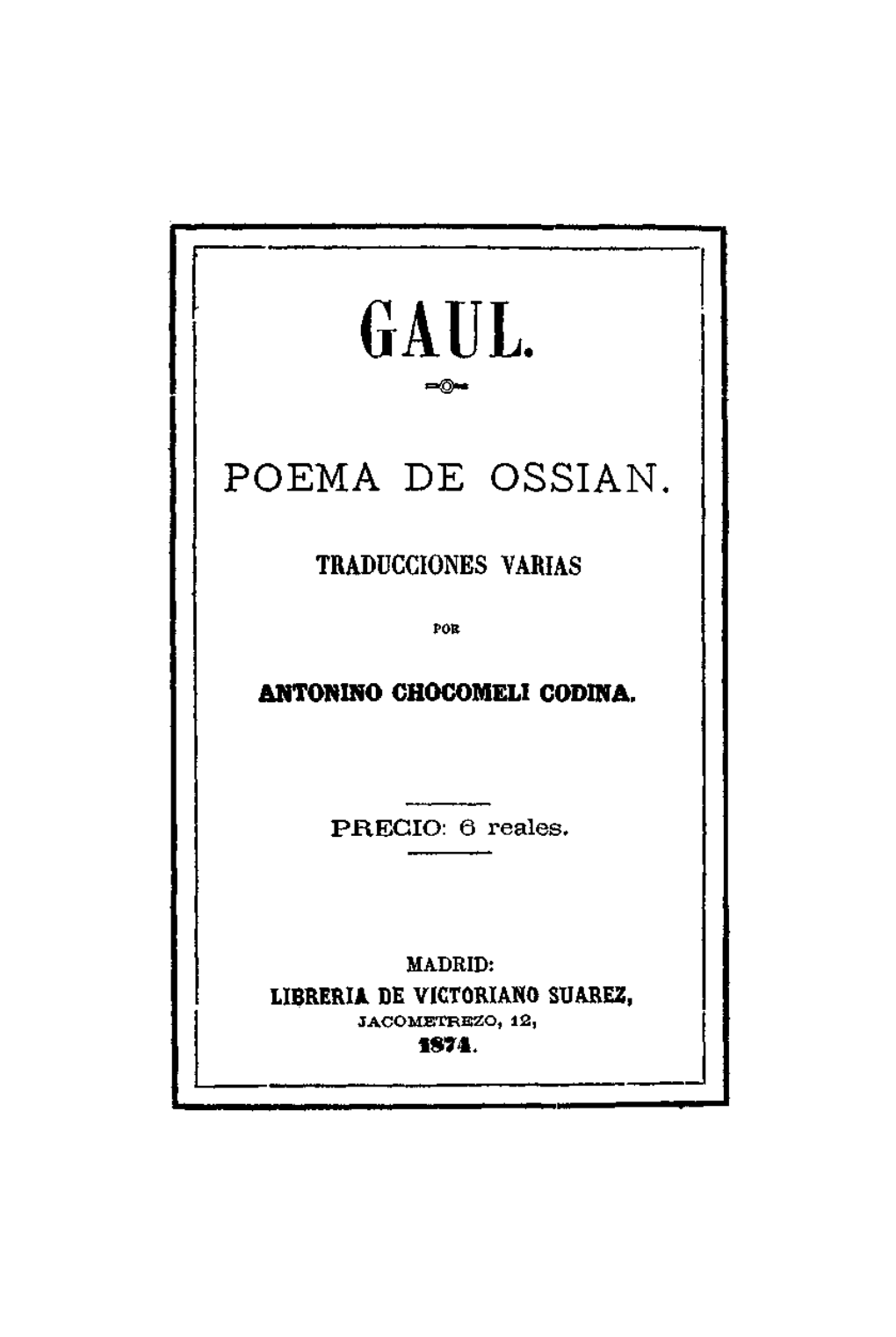 Gaul : Poema De Ossian