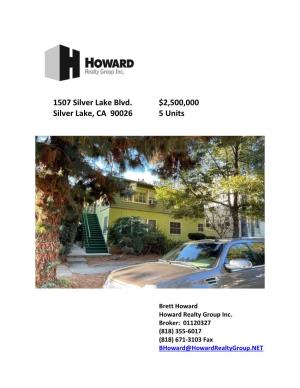 1507 Silver Lake Blvd. $2,500,000 Silver Lake, CA 90026 5 Units