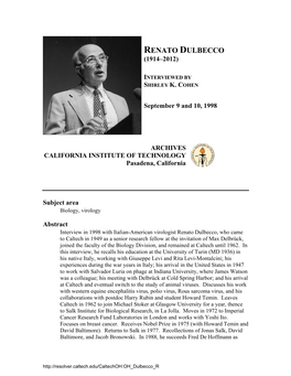 Renato Dulbecco (1914–2012)