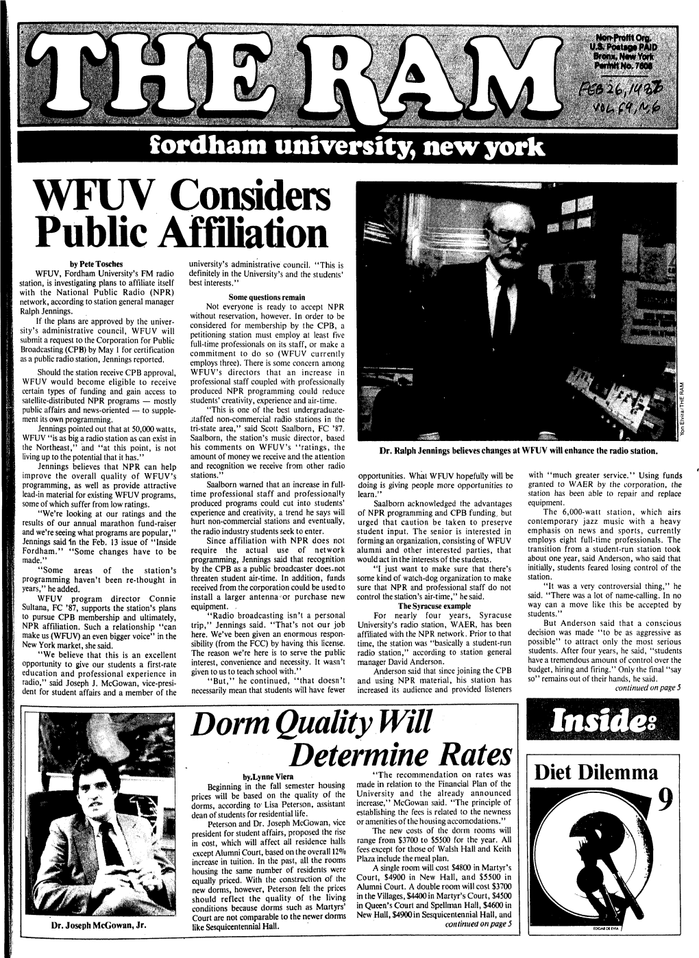 WFUV Considers Public Affiliation Bypetetosches University's Administrative Council