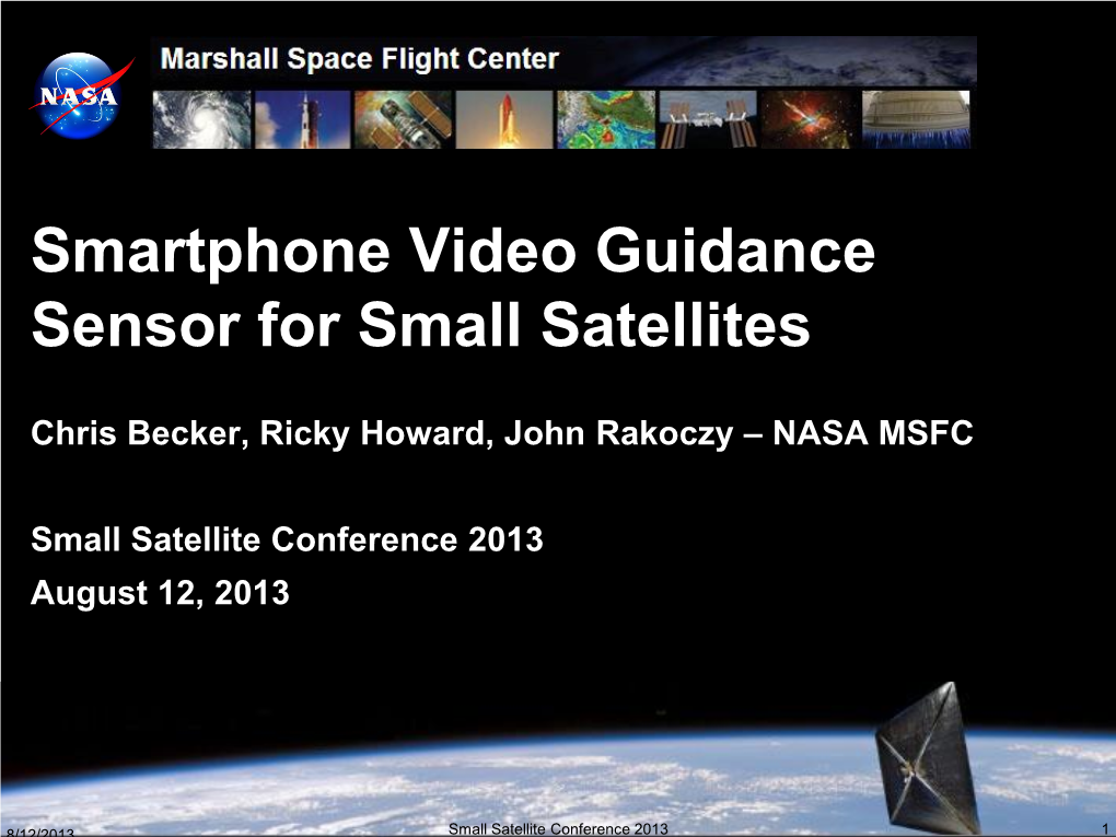 Smartphone Video Guidance Sensor for Small Satellites