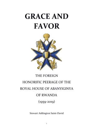 The Foreign Honorific Peerage of the Royal House of Abanyiginya of Rwanda (1959-2019)