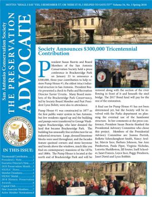 View Spring 2018 Preservation Advocate Newsletter