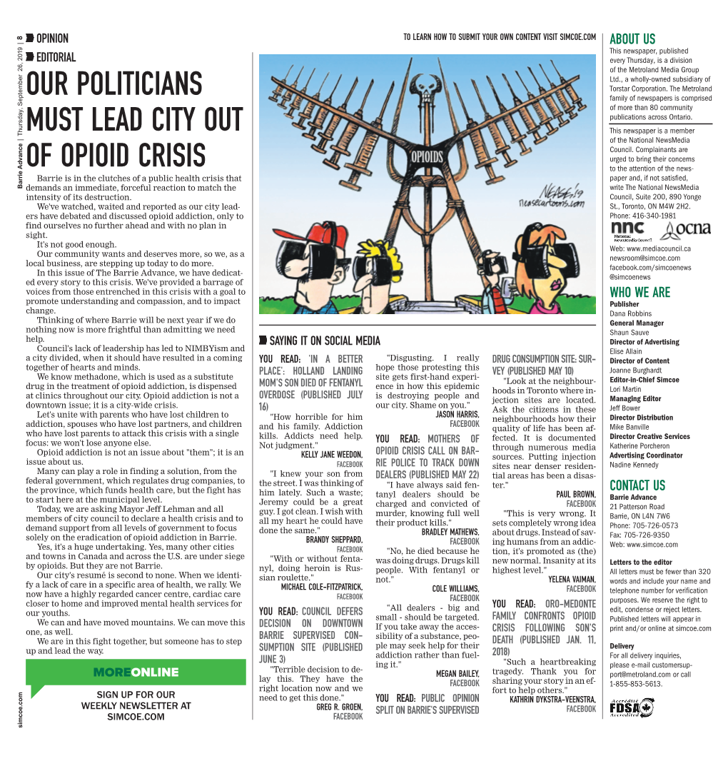 Barrie Advance | Thursday, September 26, 2019 | 8 up Andleadtheway