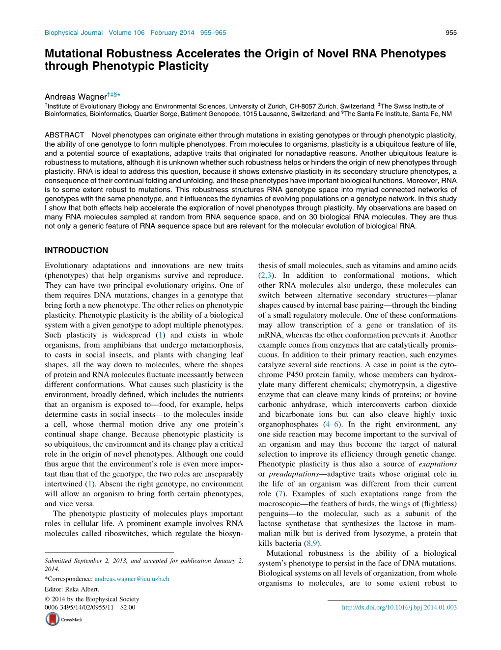 Mutational Robustness Accelerates the Origin of Novel RNA Phenotypes Through Phenotypic Plasticity