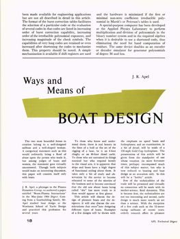 Ways and Means of Boat Design