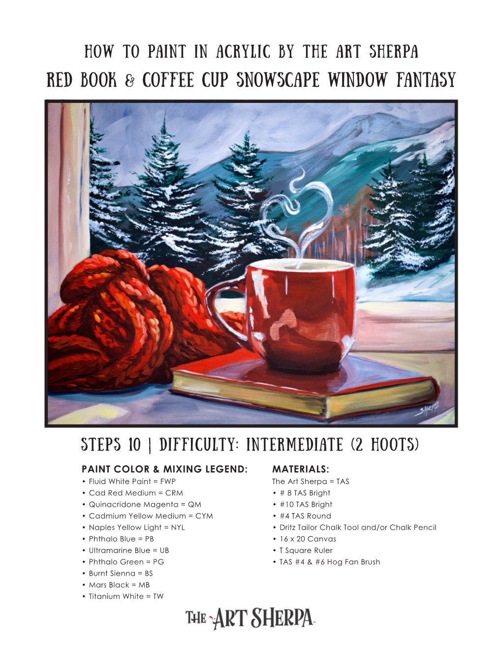 Red Book & Coffee Cup Snowscape Window Fantasy