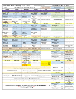 190916 Class Schedule