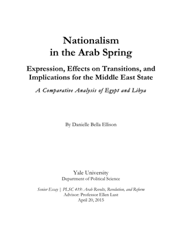 Nationalism in the Arab Spring