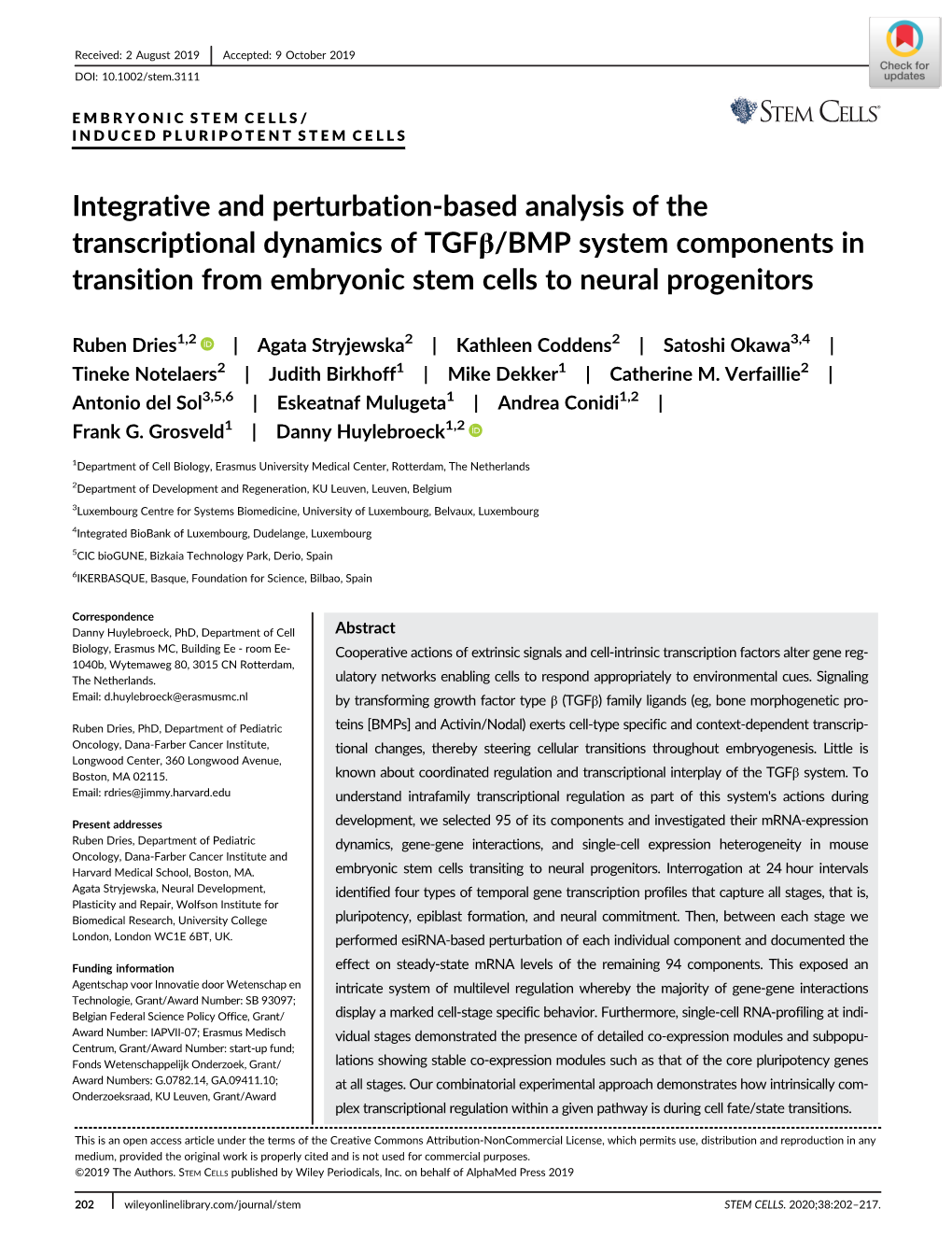 Integrative and Perturbation‐Based Analysis of the Transcriptional