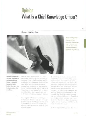 Opinion What Is a Chief Knowledge Officer?