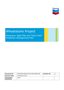 Mangrove, Algal Mat and Tidal Creek Protection Management Plan