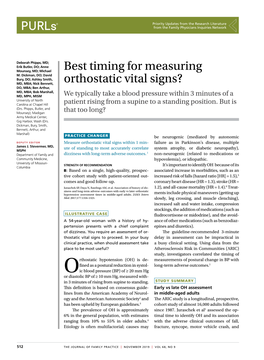 Best Timing for Measuring Orthostatic Vital Signs?