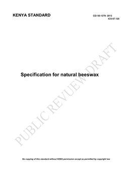 Specification for Natural Beeswax