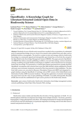 A Knowledge Graph for Literature-Extracted Linked Open Data in Biodiversity Science