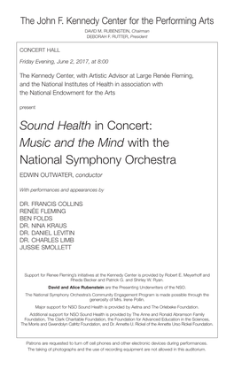 Sound Health in Concert: Music and the Mind with the National Symphony Orchestra Edwin Outwater , Conductor