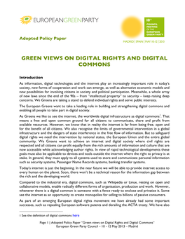 Green Views on Digital Rights and Digital Commons