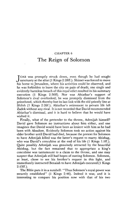The Reign of Solomon