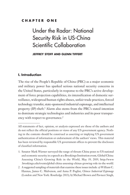 National Security Risk in US- China Scientific Collaboration