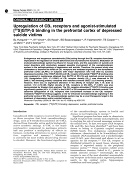 Upregulation of CB1 Receptors and Agonist-Stimulated [35S]