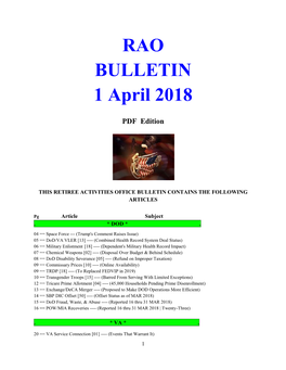 RAO BULLETIN 1 April 2018