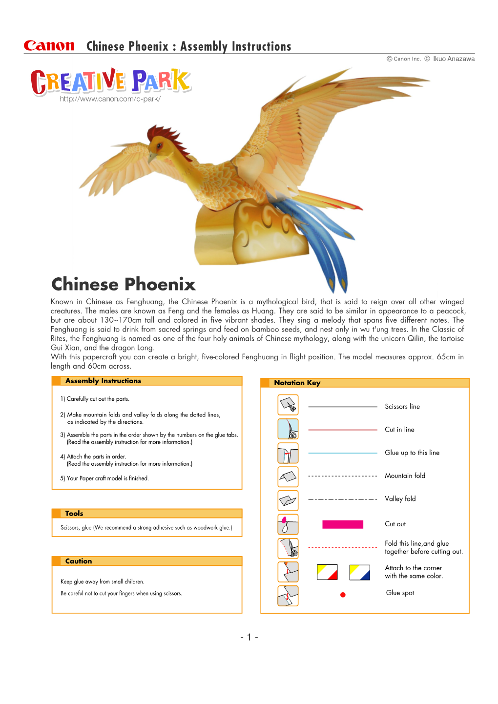Chinese Phoenix : Assembly Instructions Ikuo Anazawa