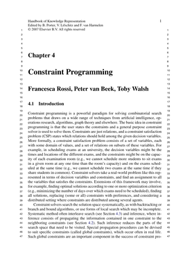 Constraint Programming
