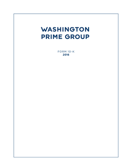 Washington Prime Group Inc. 2016 Annual Report