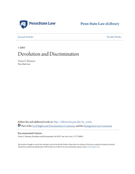 Devolution and Discrimination Victor C