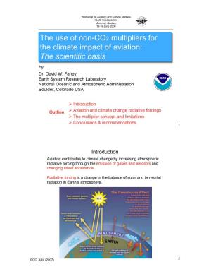 The Use of Non-CO2 Multipliers for the Climate Impact of Aviation: the Scientific Basis