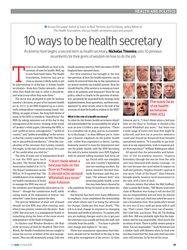 10 Ways to Be Health Secretary