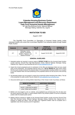 Calamba Housing Business Center Loans Management and Recovery