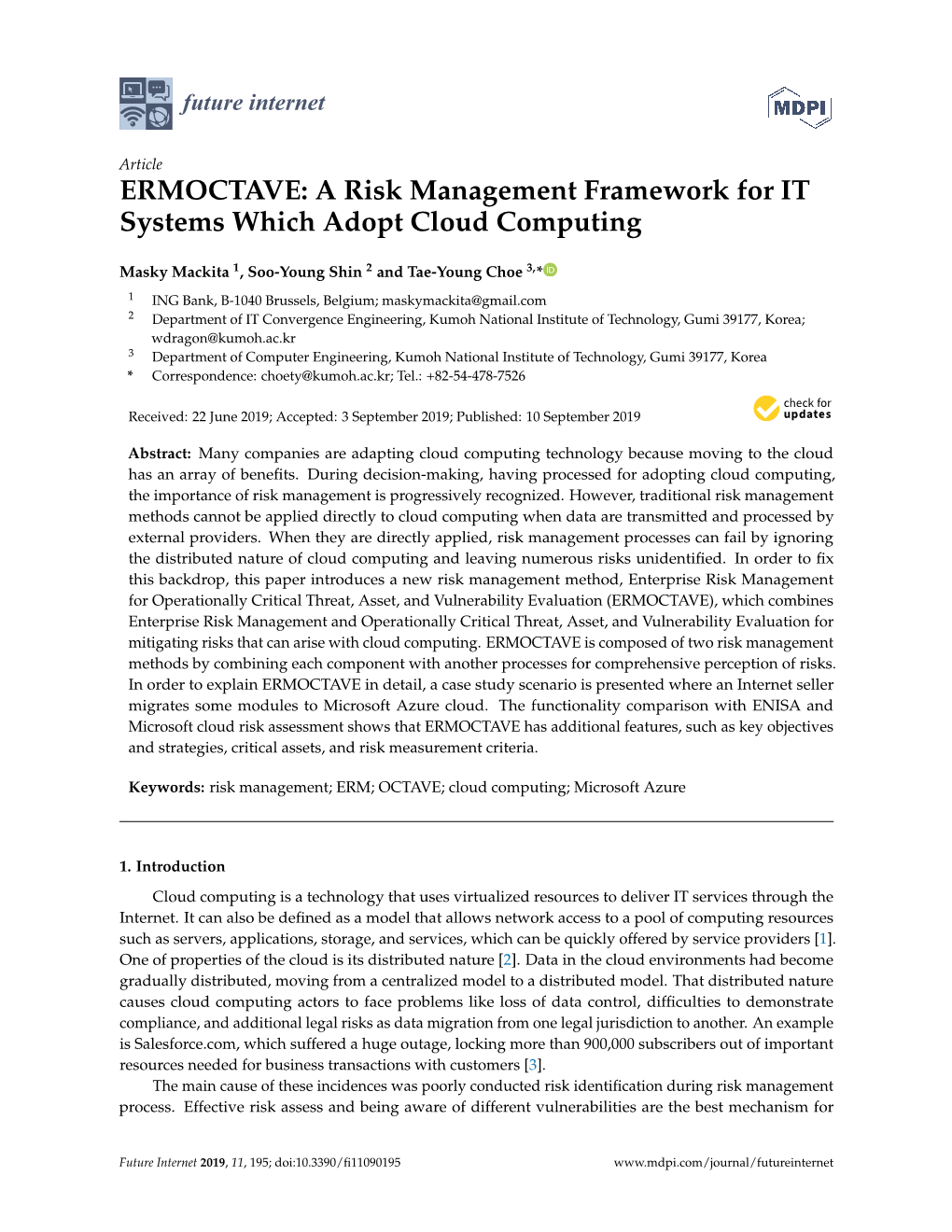 A Risk Management Framework for IT Systems Which Adopt Cloud Computing