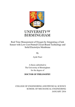 Real Time Measurement of Oxygen by Integrating a Clark Sensor with Low Cost Printed Circuit Board Technology and Solid Electrolyte Membrane