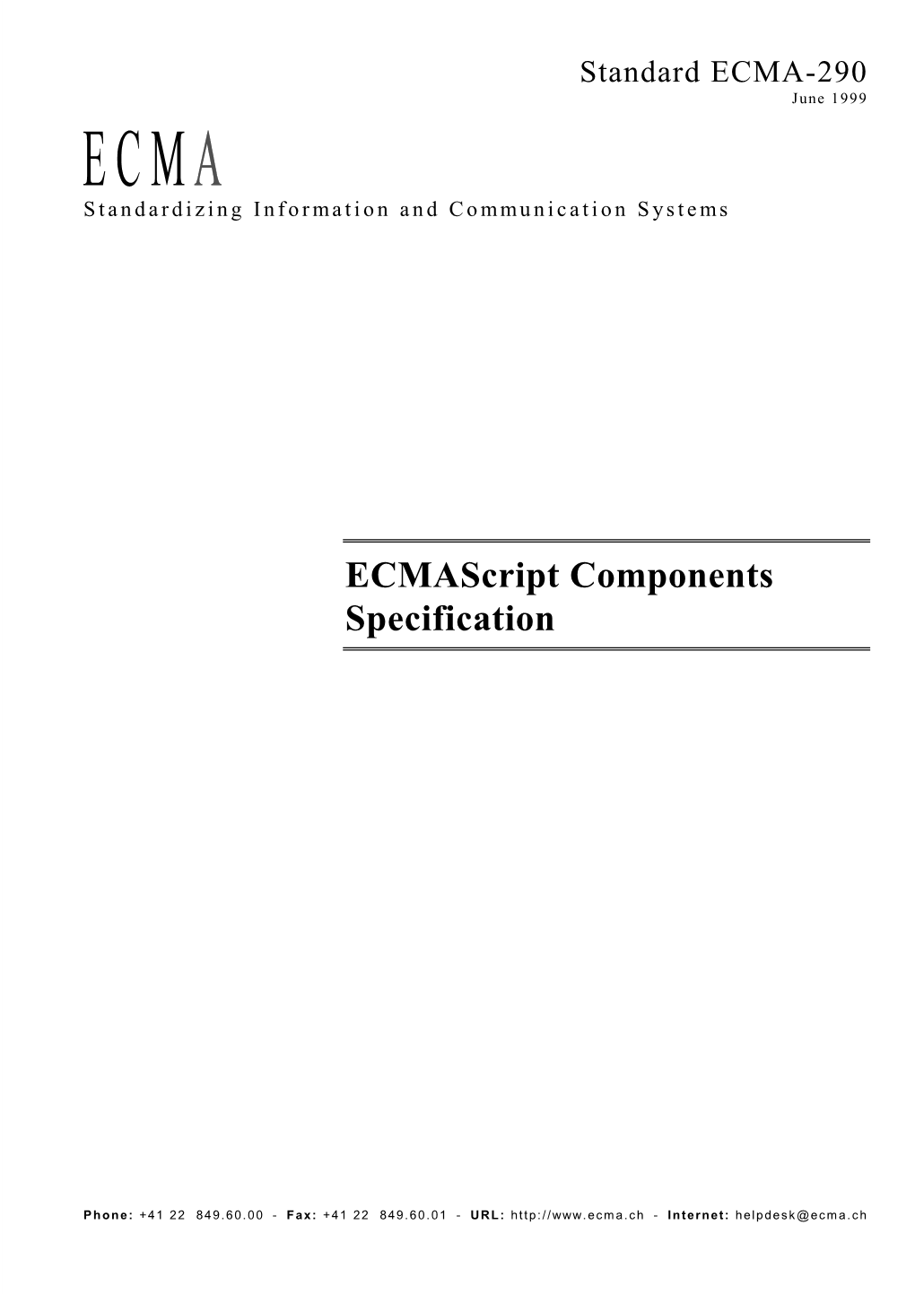 Ecmascript Components Specification