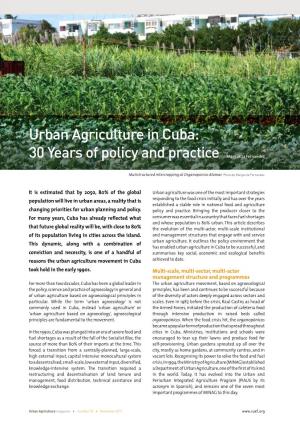 Urban Agriculture in Cuba