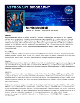 Jasmin Moghbeli (Major, U.S