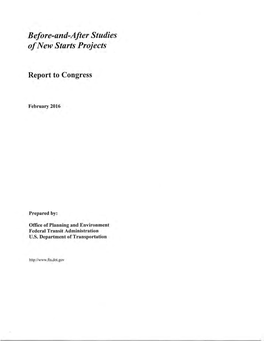 Before-And-After Studies of New Starts Projects