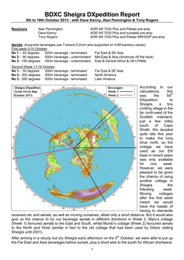 BDXC Sheigra Dxpedition Report 5Th to 18Th October 2013 � with Dave Kenny, Alan Pennington & Tony Rogers