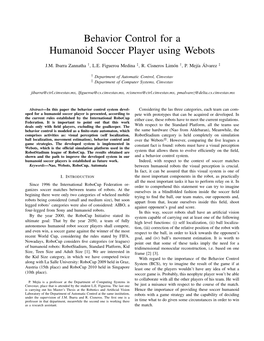 Behavior Control for a Humanoid Soccer Player Using Webots