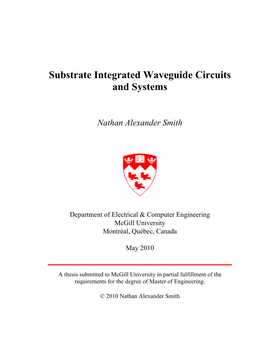 Substrate Integrated Waveguide Circuits and Systems
