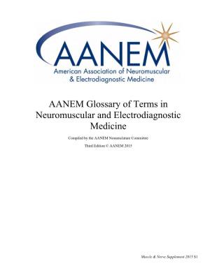 AANEM Glossary of Terms in Neuromuscular and Electrodiagnostic Medicine
