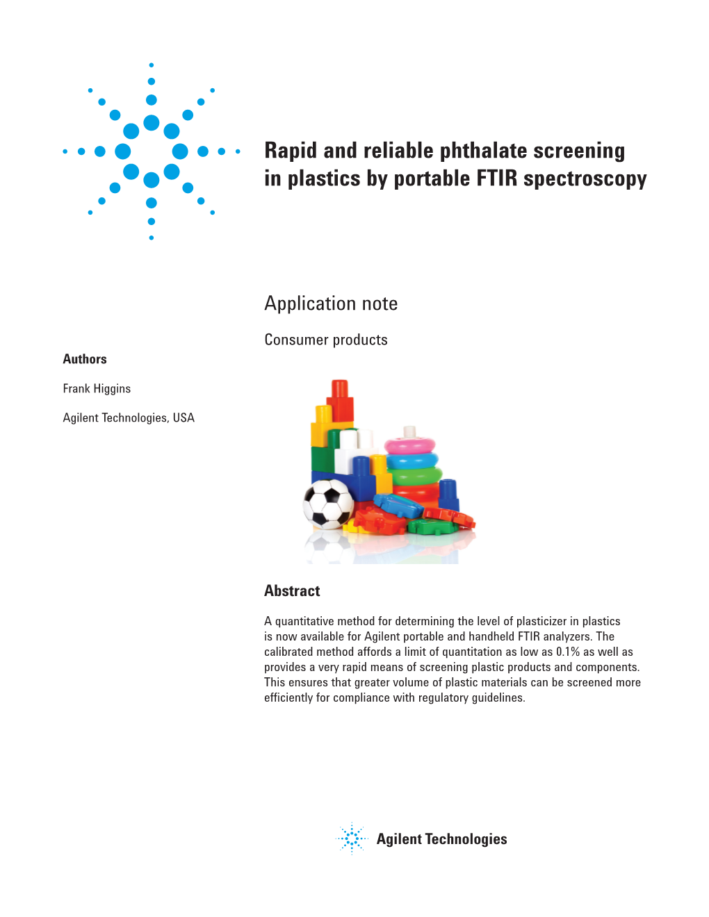 Rapid and Reliable Phthalate Screening in Plastics by Portable FTIR Spectroscopy